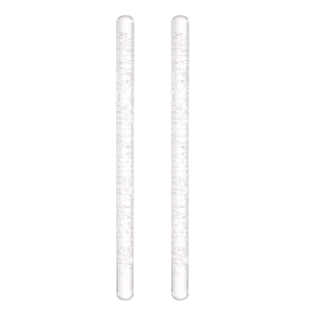 2pcs Acrylic Embossed Rolling Pin 16cm x 1cm Petal Pattern - Transparent