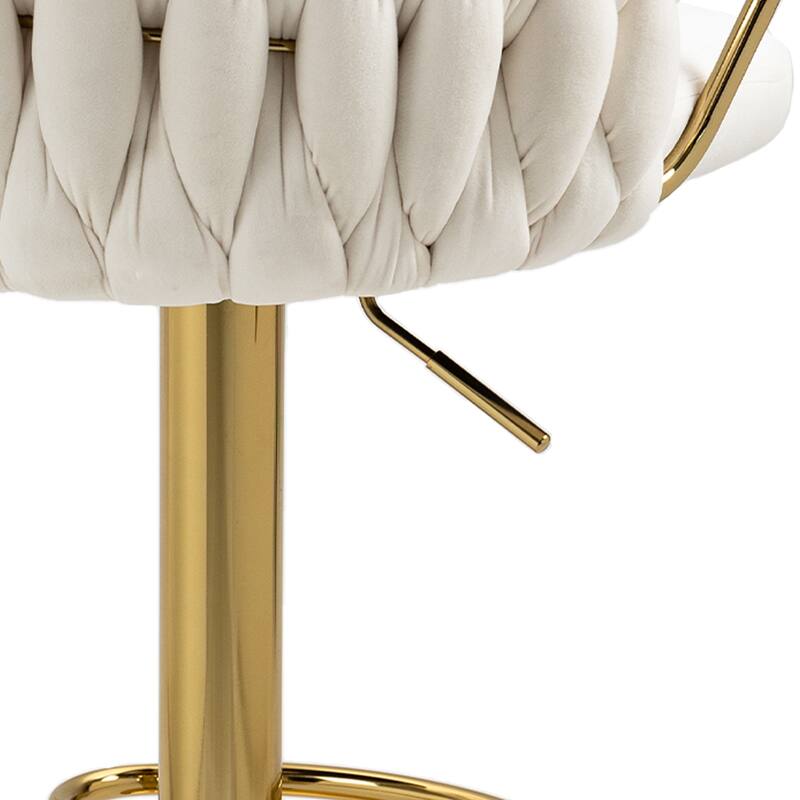 2 Set Counter Height Adjustable Velvet Bar Stools