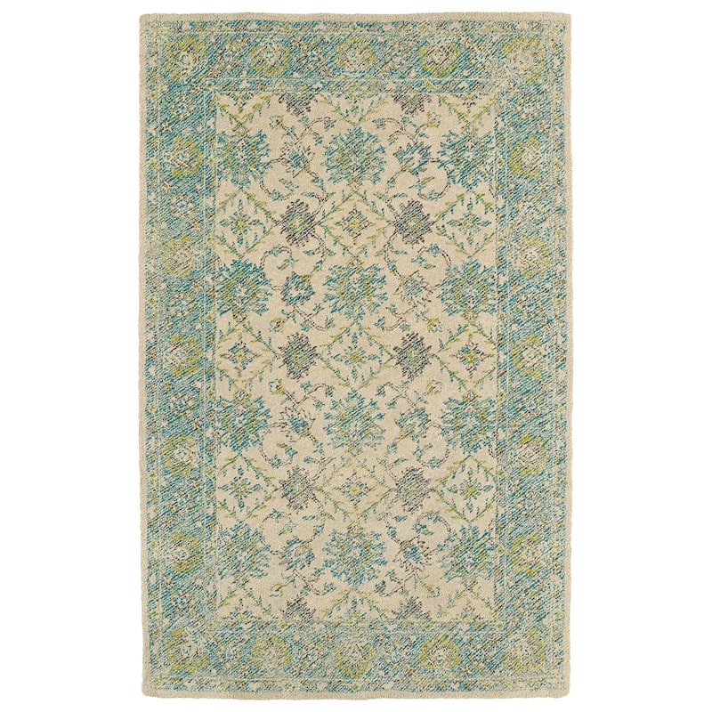 Indoor/Outdoor Hand-Tufted Robinson Teal Polyester Rug (4'0 x 6'0) - 3' x 10' - Teal