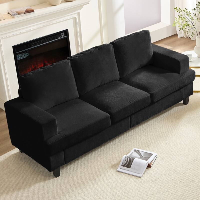 Mixoy W82" Chenille Straight Sectional Sofa,Cloud Sleeper Comfy Upholstered 3-Seater Sofa Couch