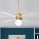 preview thumbnail 1 of 23, Hunter 44" Hepburn Ceiling Fan with LED Light Kit and Wall Control, Vintage, Transitional, Contemporary Modern Brass
