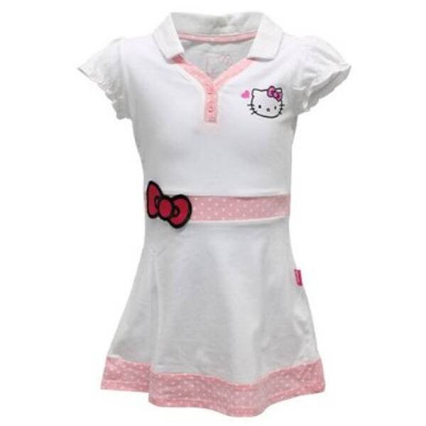 Shop Hello Kitty Girls Princess Sleeve V Neck Tennis Dress White