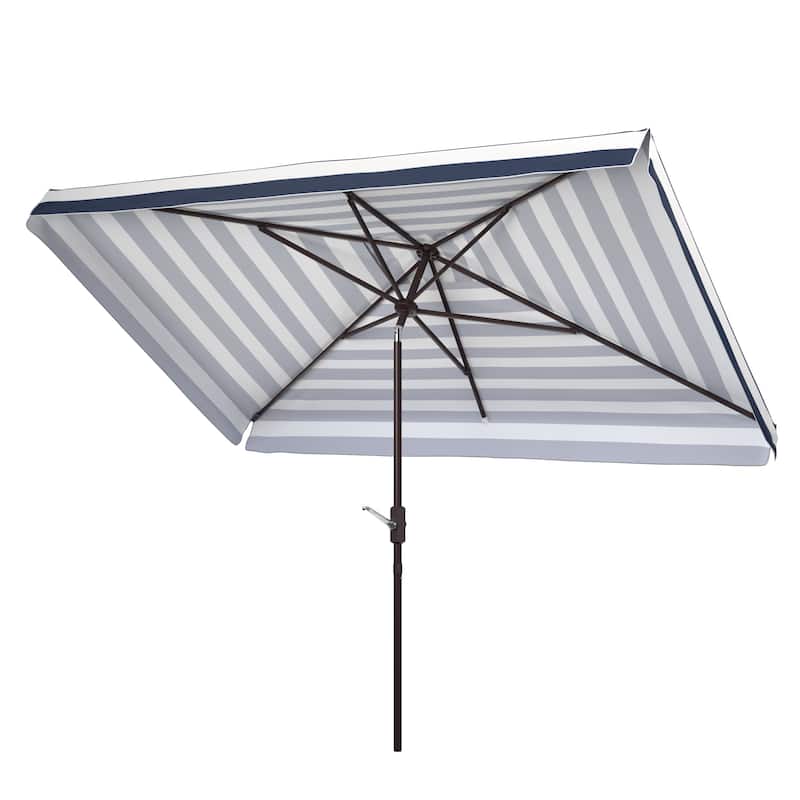 SAFAVIEH Outdoor Evelyn Fashion Line 6.5 x 10 Ft Rectangle Umbrella