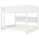 preview thumbnail 5 of 26, Solid Wood Bunk Bed with Bookcase and USB Ports, Queen Over Queen Bunk Bedframe with Storage Shelves and Ladder