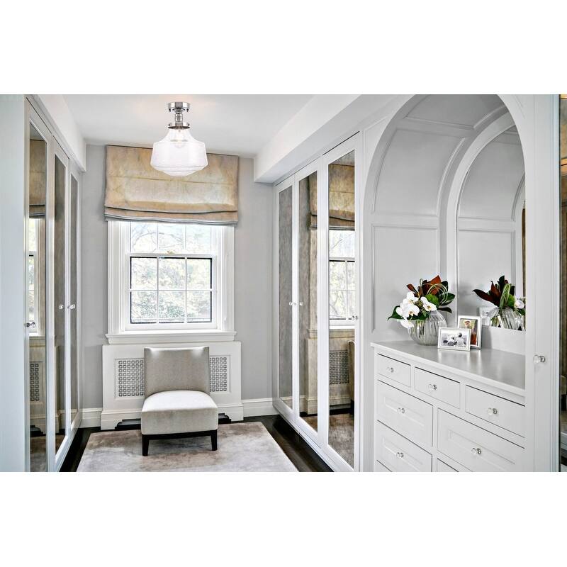 Klyle 1-Light Clear Bubble Glass Flush mount