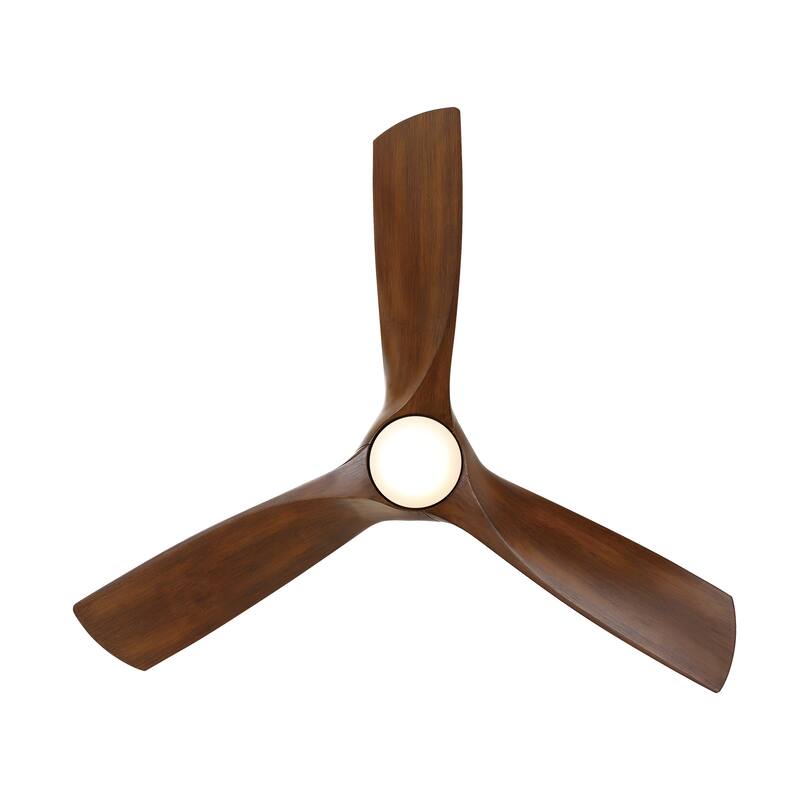 Zephyr Indoor and Outdoor 3-Blade Smart Ceiling Fan 52in with 3000K LED Light Kit and Remote Control with Wall Cradle