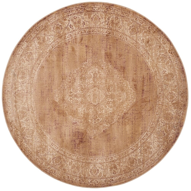 SAFAVIEH Vintage Distressed Boho Lucie Oriental Area Rug - 6' Round - Taupe