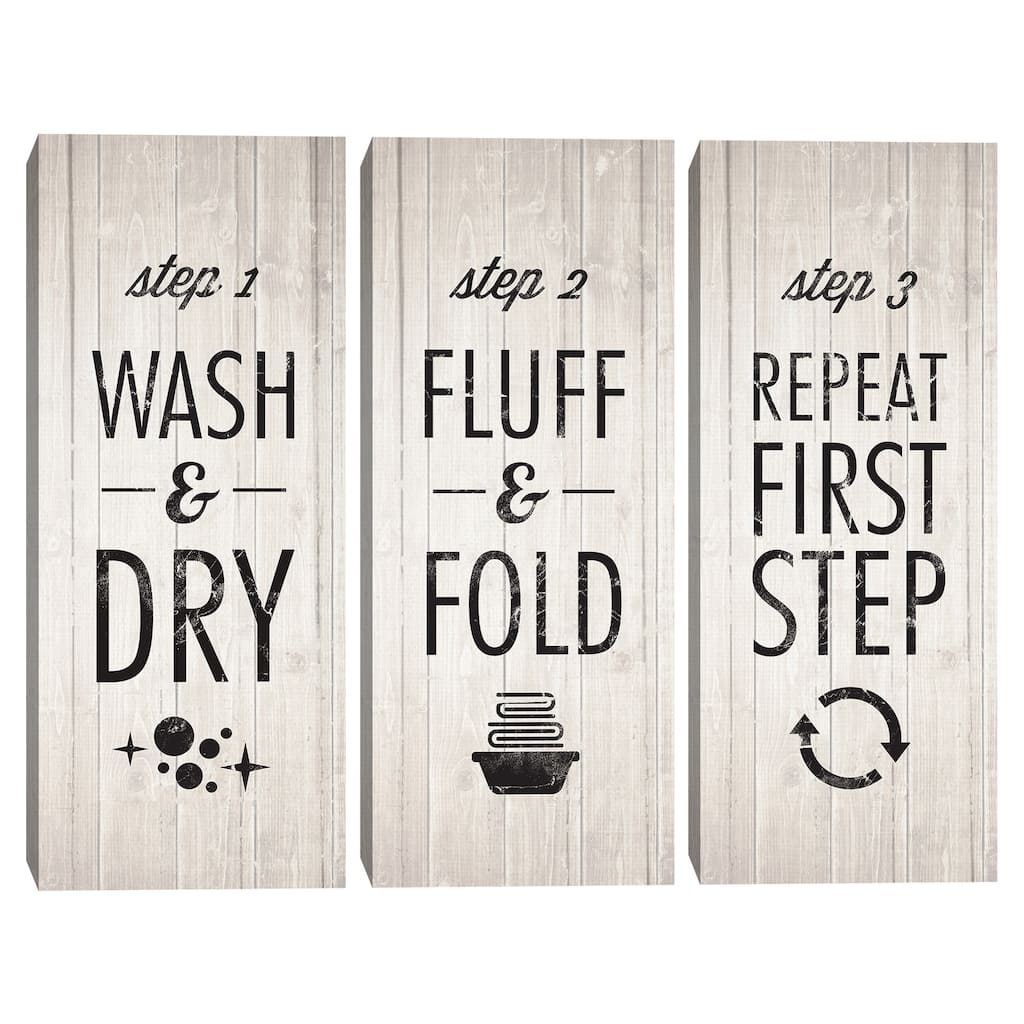 Laundry Step 1 of 3, Laundry Step 2 of 3, Laundry Step 3 of 3 by Dallas Drotz Canvas Art Prints