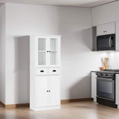 Freestanding Kitchen Pantry,Traditional Storage Cabinet,Adjustable