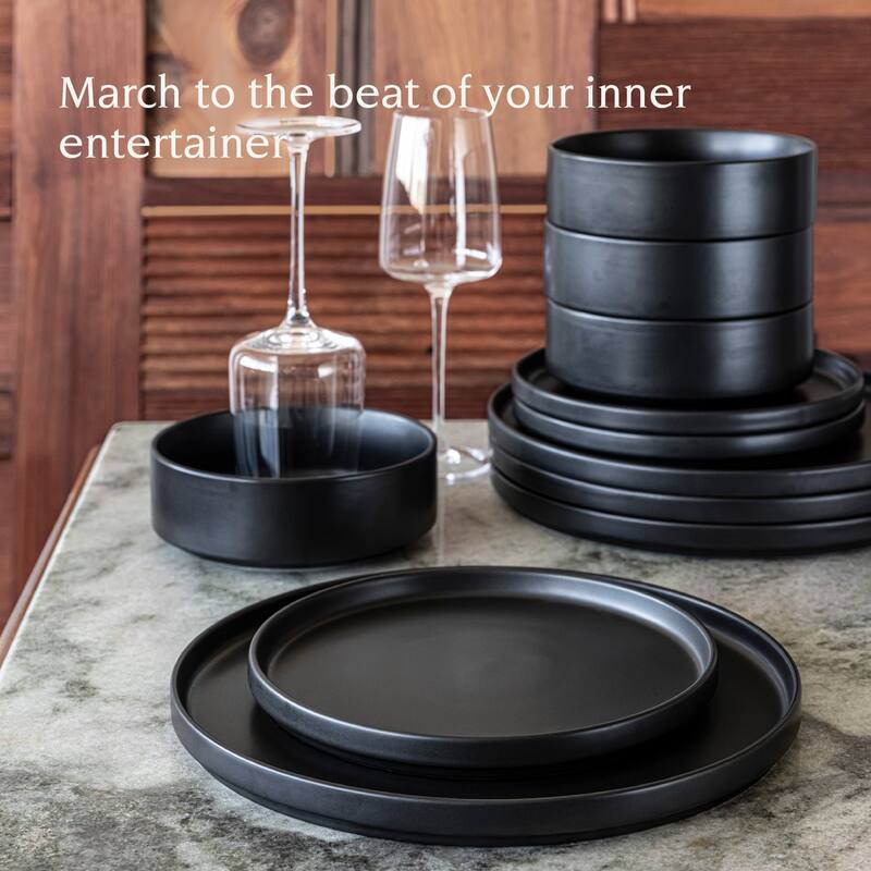 over&back Stackable Semi-Matte Stoneware Dinnerware