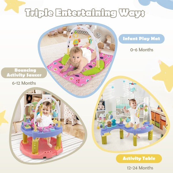 爆売り！ Costway 3-in-1 Baby Activity Center Toddler Bouncing Saucer ぬいぐるみ