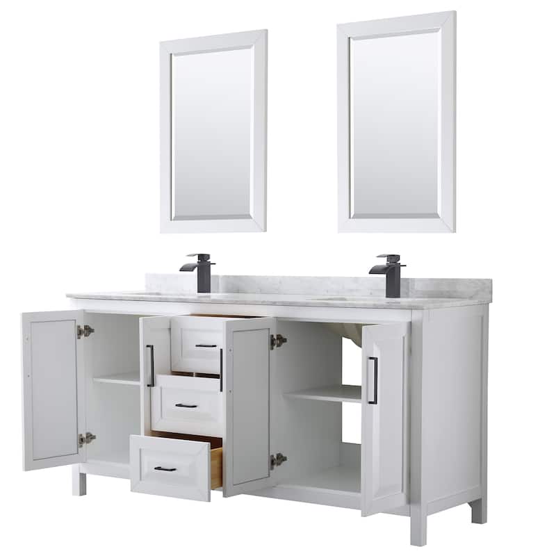 Wyndham Collection Daria 72" Free Standing Double Vanity Set with MDF