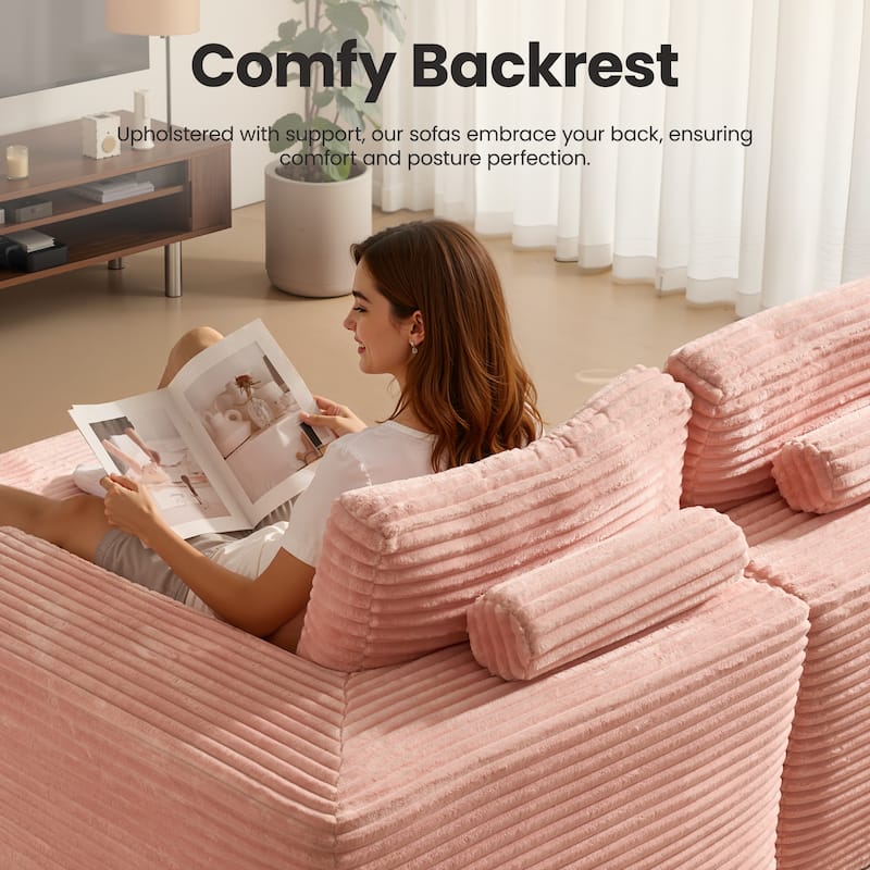 ​​OVIOS Lazy Chaise Lounge Sofa with Ottoman​