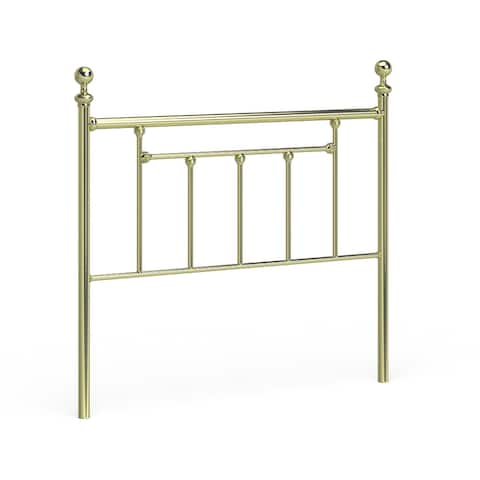 Chelsea Classic Brass Metal Headboard with Round Finials