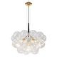 preview thumbnail 5 of 11, 6-Light Swirled Glass Cluster Globe Chandelier - Dimmable