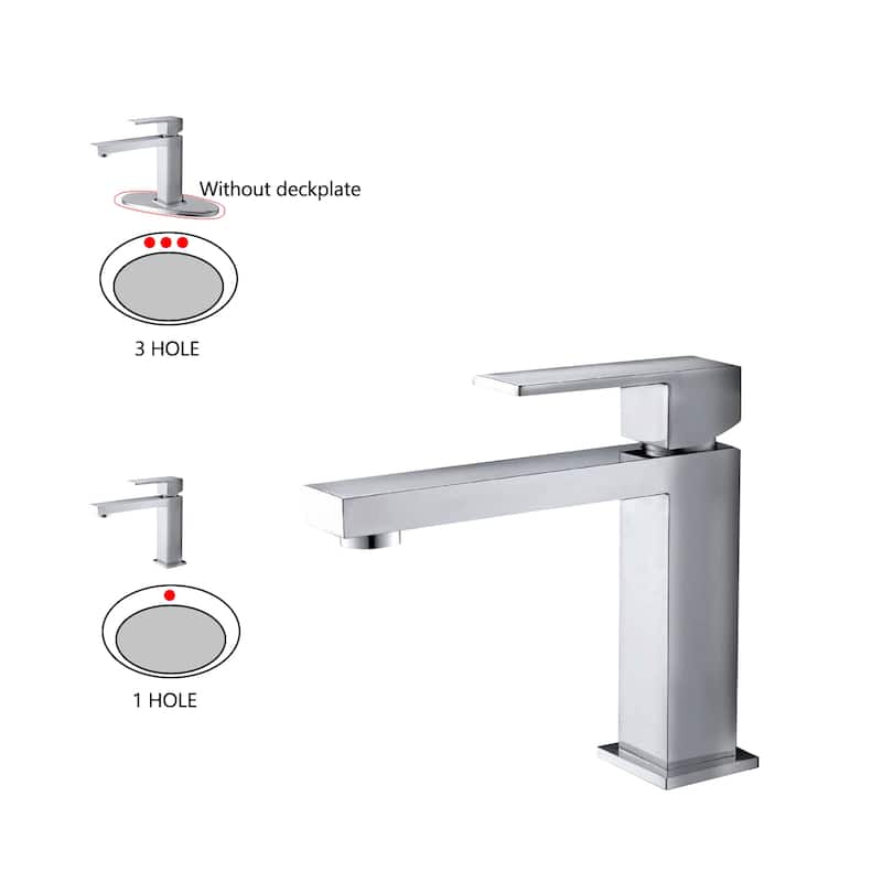 Topcraft 6.85in Single Handle Single Hole Bathroom Faucet