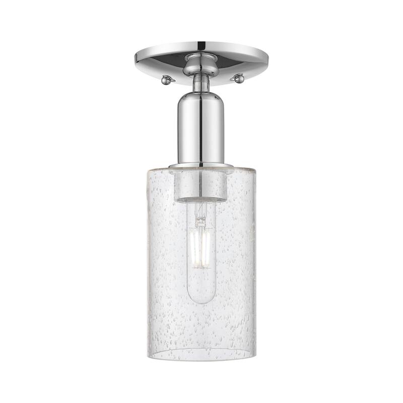 Innovations Lighting 716-1C-11-5 Clymer Semi-Flush Clymer 5" Wide - Polished Chrome / Seedy