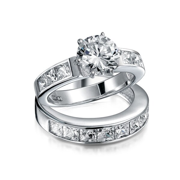Shop 3CT Simple Round Solitaire Brilliant Cut AAA CZ Pave ... (600 x 600 Pixel)