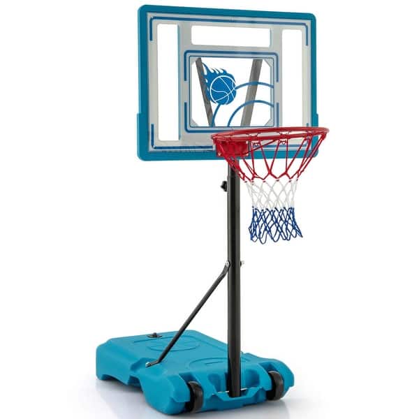 slide 2 of 10, Pool Basketball Hoop 3.8-4.4 FT Adjustable Poolside BasketballGoal - See Details Blue - See Details