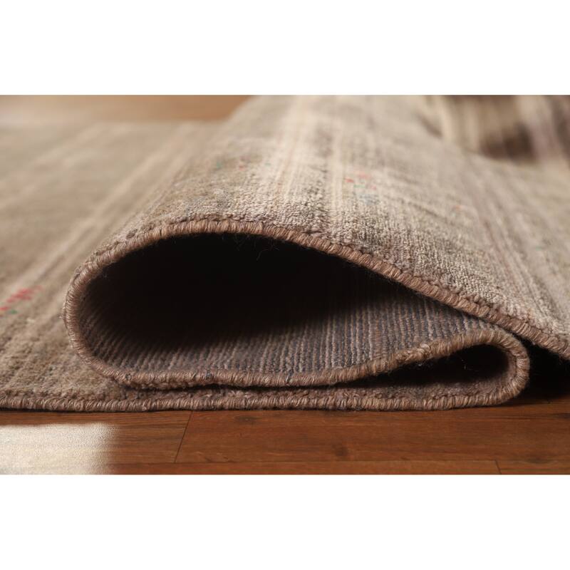 Hand Knotted Oriental 100% Wool Carpet Tribal Tribal Brown Gabbeh Area Rug - 8' 2'' X 5' 0''