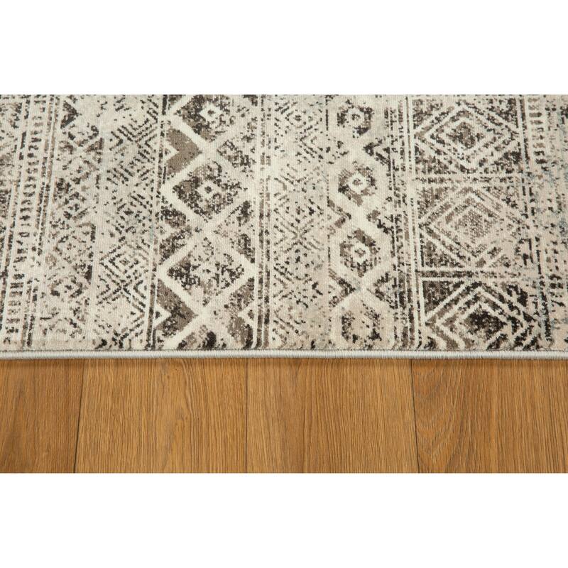 Anila Collection Beige/Café Brown Transitional Tribal Area Rug