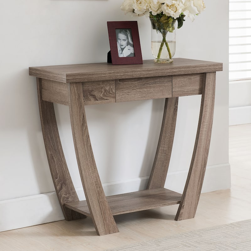 DH BASIC Curved Entryway Storage Sofa Table by Denhour - Light Oak