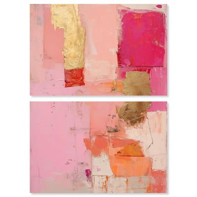 Petal Patchwork I Canvas Set of 2 by Art Remedy, Gallery Wrapped