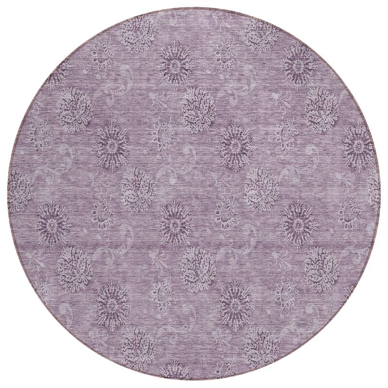Machine Washable Indoor/ Outdoor Chantille Floral Burst Rug