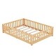 preview thumbnail 24 of 79, Modern Floor Bed with Safety Guardrails and Door, Suitable for Kids