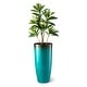 preview thumbnail 36 of 47, Glitzhome 30"H Set of 2 Oversized Gradient Cobalt Blue/Turquoise/Red Tall Plastic Planter