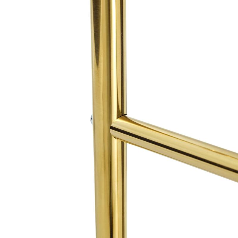 Industrial Coat Rack, Solid Wood and Stainless Steel Heavy Duty Clothing Stand with 2 Layer Storage