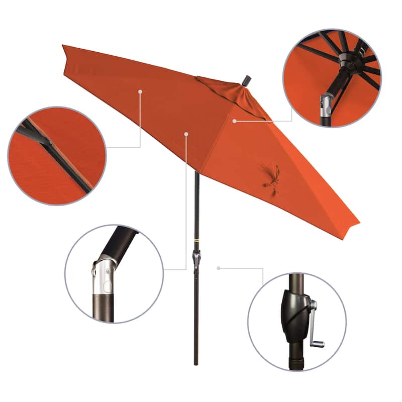 Pompano 9ft Crank Lift Push Button Tilt Round Patio Umbrella by Havenside Home, Base Not Included