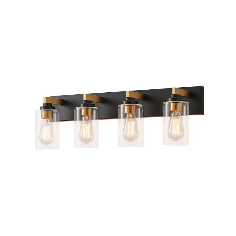 KAWOTI 28.4" 4-Light Bathroom Vanity Light with Clear Glass Shade