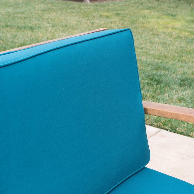 Perla Outdoor Acacia 4-pc. Cushioned Sofa and Table Set by Christopher Knight Home