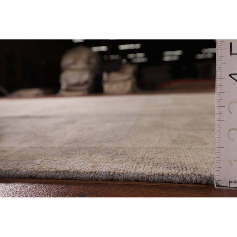 All-Over Vegetable Dye Oushak Area Rug Hand-Knotted Wool Carpet - 8'1" x 9'7"