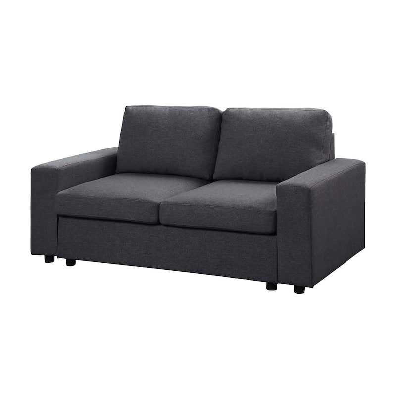18" Seat Height Linen Loveseat - Dark Gray