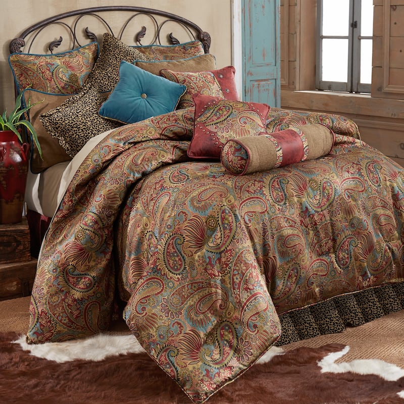 Paseo Road by HiEnd Accents San Angelo Western Paisley Comforter Set, 4PC - Leopard - Twin