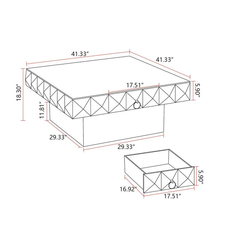 Retro Fashion Style Coffee Table,Suitable for Living Room,Office,and Dining Room