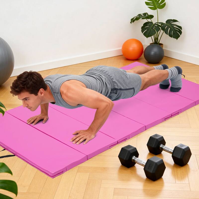 Zenova Gymnastics Mat 4FT x 8F Folding Exercise Mat 6 Panel Thick Tumbling Mats - 8FT
