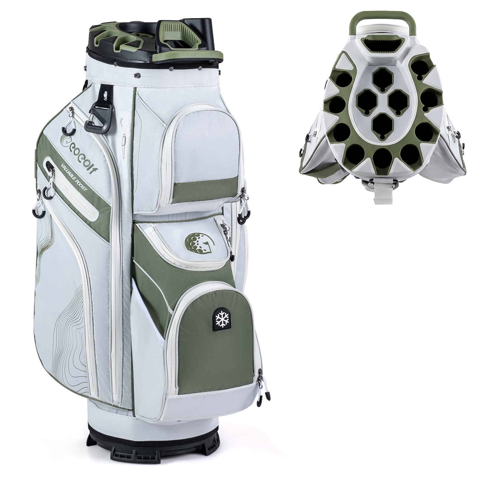 Gymax Golf Cart Bag Molded Lock Top Golf Bag w/14-Way Full Length - Green