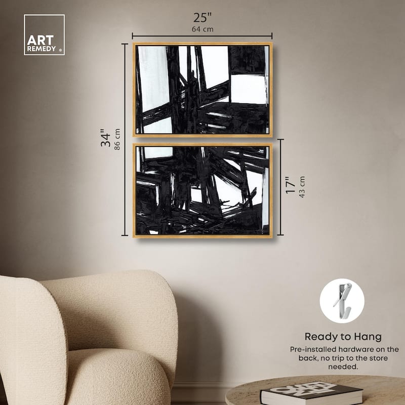 Monochrome Study Canvas Set of 2 by Art Remedy