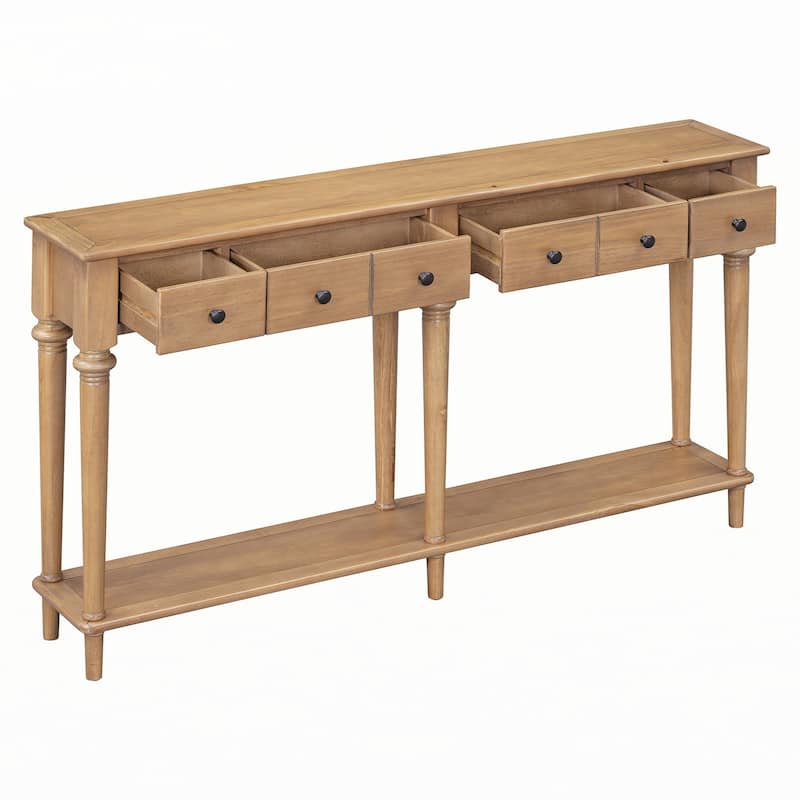 Entryway Table with 4 Drawers(Old Pine)