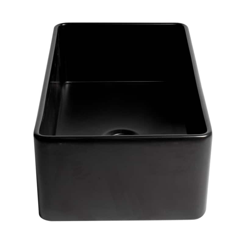 Black Matte Smooth Apron 33" x 18" Single Bowl Fireclay Farm Sink