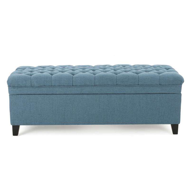 Button-tufted Storage Ottoman Bench