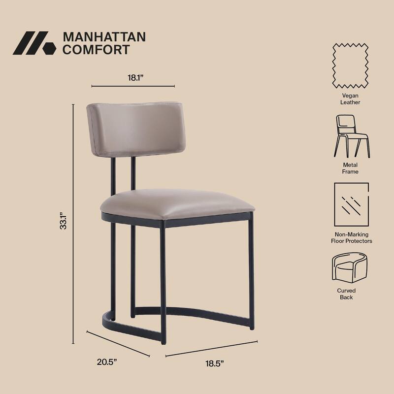 Manhattan Comfort Juno Metal Vegan Leather Side Chair