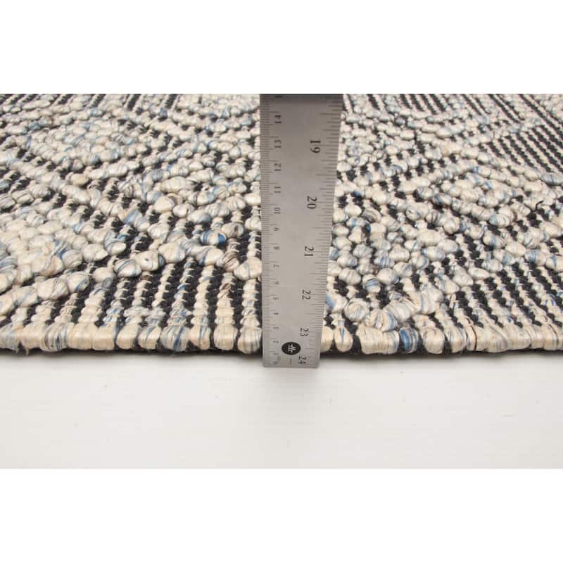ECARPETGALLERY Braid weave Sienna Navy Wool Rug - 5'1 x 7'11