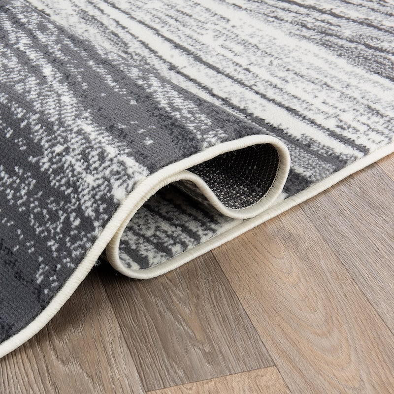 World Rug Gallery Contemporary Distressed Abstract Area Rug