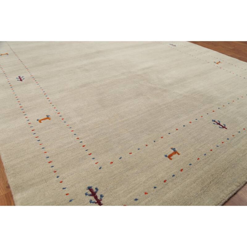 Tribal Gabbeh Indian Area Rug Handmade Contemporary Wool Carpet - 5'4"x 7'4"