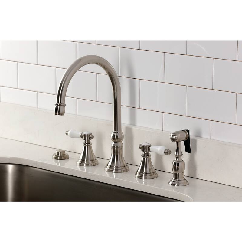 Kingston Brass KS279.BPLBS Bel-Air 1.8 GPM Widespread Kitchen Faucet - Polished Chrome