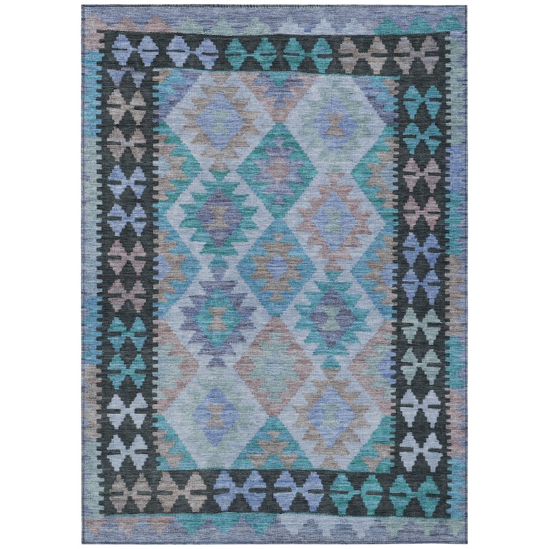 Machine Washable Indoor/ Outdoor Boho Global Chantille Rug